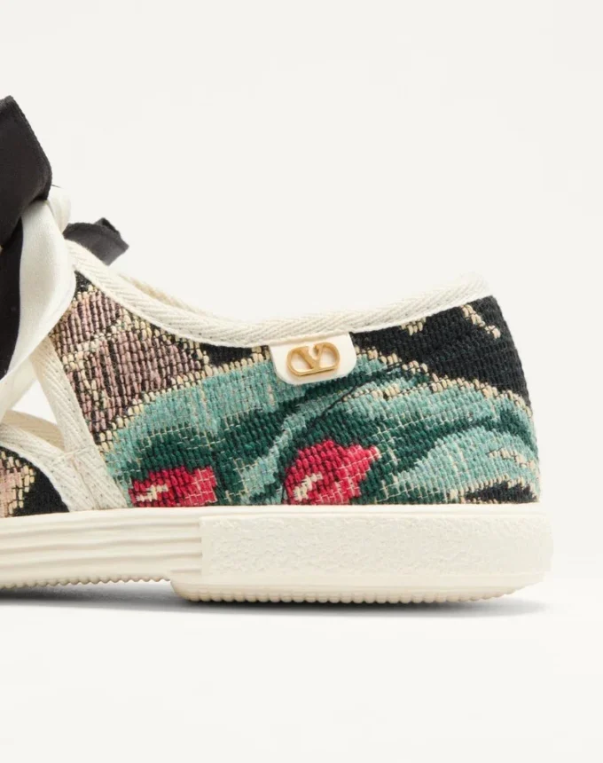 Adidași Ballerina Bay By Bay din țesătură jacquard cu broderie florală Adidași Ballerina Bay By Bay din țesătură jacquard cu broderie florală