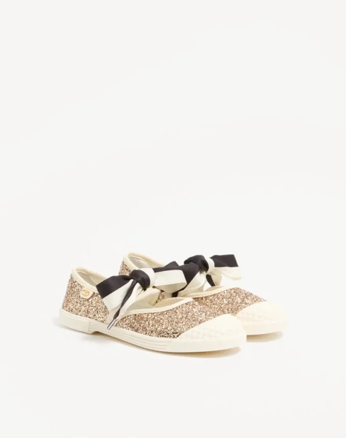 Adidași Bay By Bay Ballerina din țesătură cu sclipici