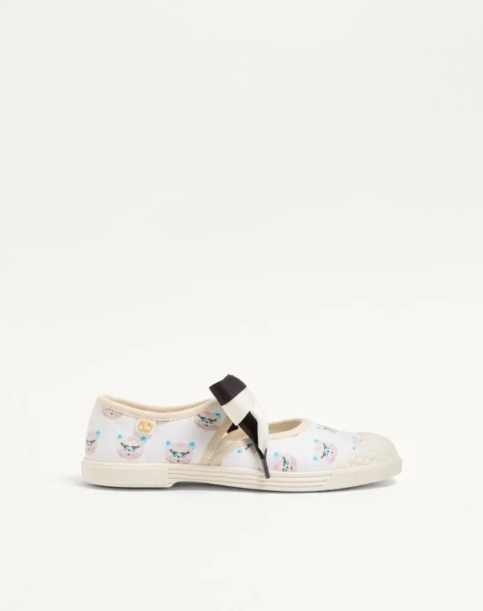 Adidași din țesătură Bay By Bay Ballerina cu imprimeu Le Chat De La Maison