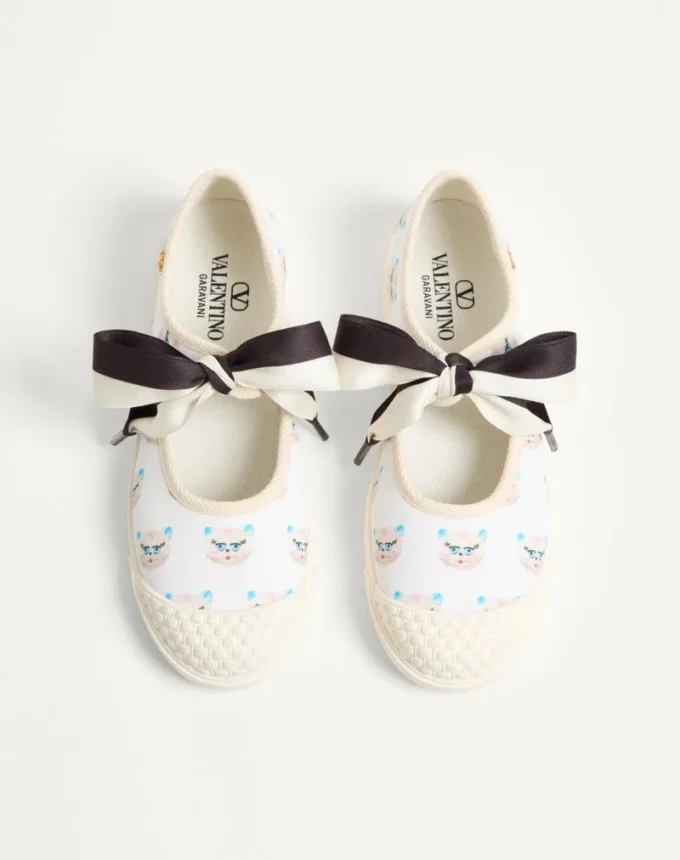 Adidași din țesătură Bay By Bay Ballerina cu imprimeu Le Chat De La Maison