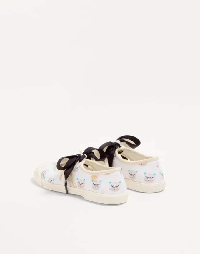 Adidași din țesătură Bay By Bay Ballerina cu imprimeu Le Chat De La Maison