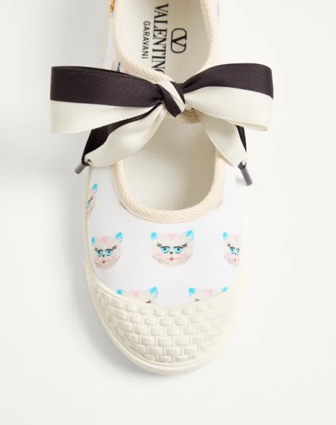Adidași din țesătură Bay By Bay Ballerina cu imprimeu Le Chat De La Maison