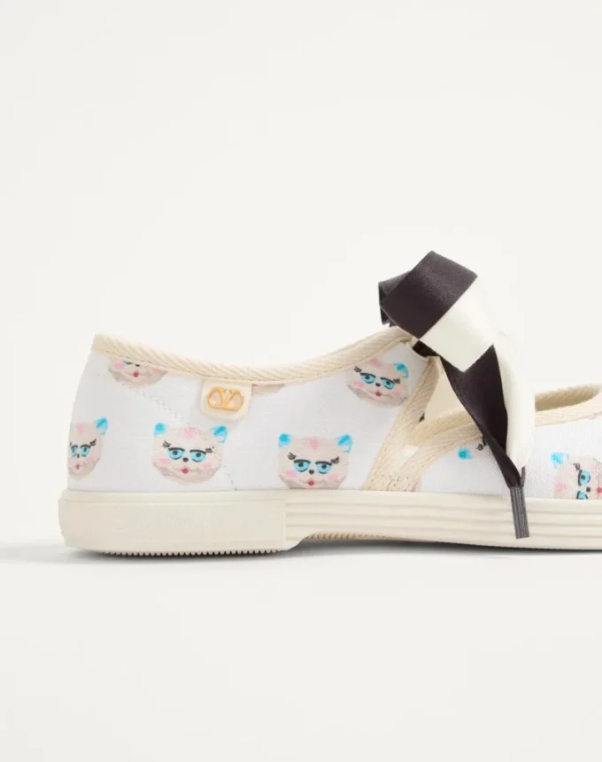 Adidași din țesătură Bay By Bay Ballerina cu imprimeu Le Chat De La Maison