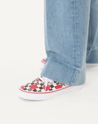 Adidași joși din țesătură Valentino Garavani și Vans cu imprimeu VLogo Checkerboard și detalii cu buline