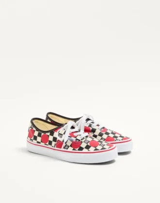 Adidași joși din țesătură Valentino Garavani și Vans cu imprimeu VLogo Checkerboard și detalii cu buline