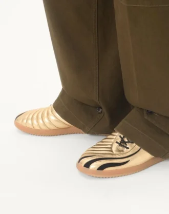 Adidași Kicky din piele nappa laminată