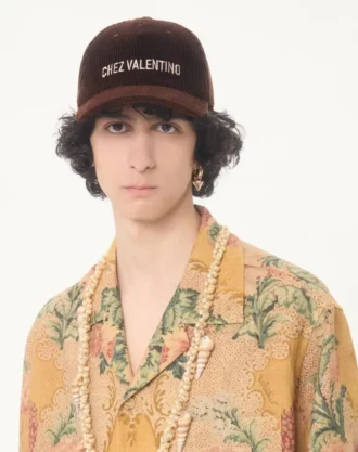 Șapcă de baseball din catifea Chez Valentino cu broderie