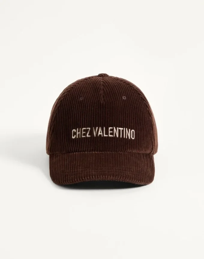 Șapcă de baseball din catifea Chez Valentino cu broderie