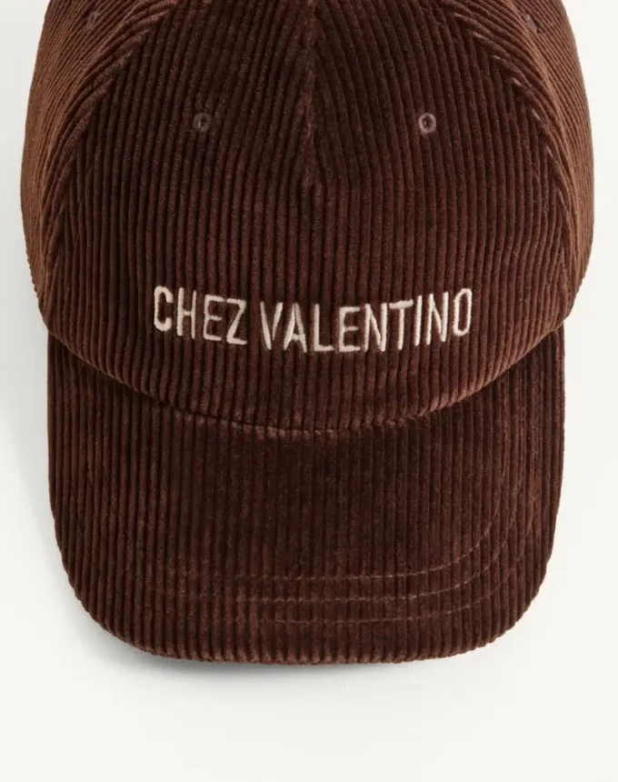 Șapcă de baseball din catifea Chez Valentino cu broderie