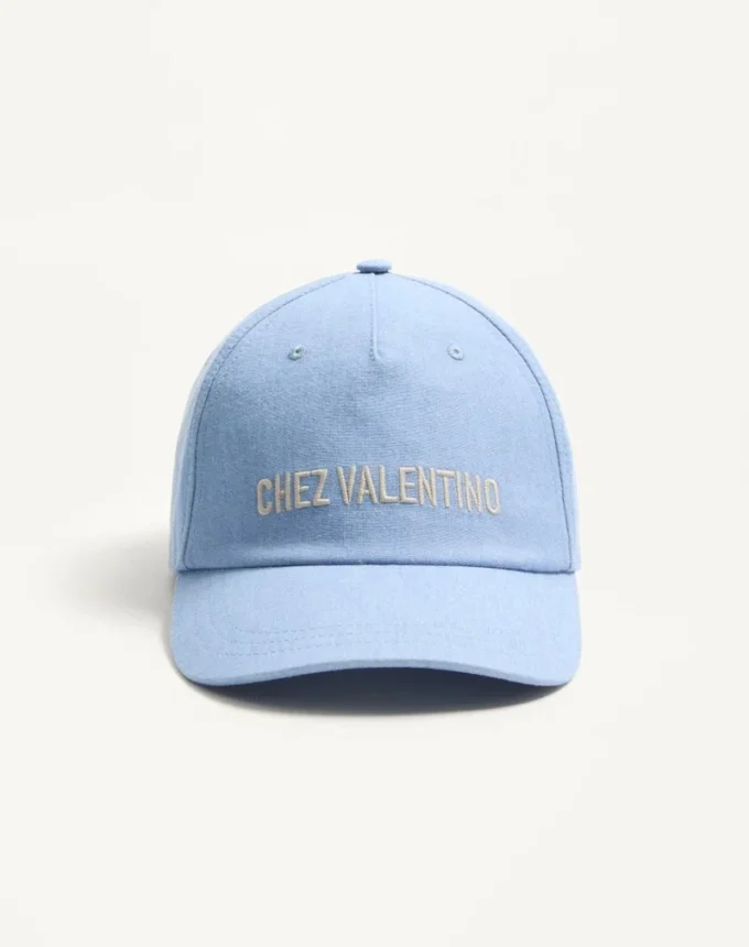 Șapcă de baseball din denim Chez Valentino cu broderie