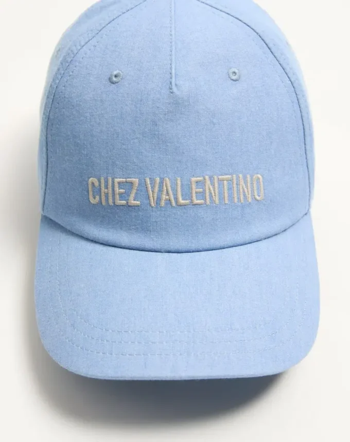 Șapcă de baseball din denim Chez Valentino cu broderie
