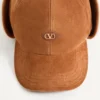 Șapcă de baseball Valentino Garavani Vlogo Signature din piele de căprioară și piele de oaie Șapcă de baseball Valentino Garavani Vlogo Signature din piele de căprioară și piele de oaie