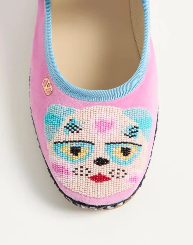Balerini Mary-Jane Endouce din catifea cu broderie Le Chat De La Maison Balerini Mary-Jane Endouce din catifea cu broderie Le Chat De La Maison