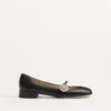 Balerini Mary-Jane Preshoes din piele de capră cu nasture cu bijuterie 20 mm