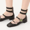 Balerini Preshoes cu curele din piele de capră și nasturi bijuterie 20 mm Balerini Preshoes cu curele din piele de capră și nasturi bijuterie 20 mm
