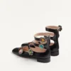 Balerini Preshoes cu curele din piele de capră și nasturi bijuterie 20 mm Balerini Preshoes cu curele din piele de capră și nasturi bijuterie 20 mm