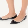 Balerini Rockstud din piele lăcuită