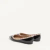 Balerini Rockstud din piele lăcuită