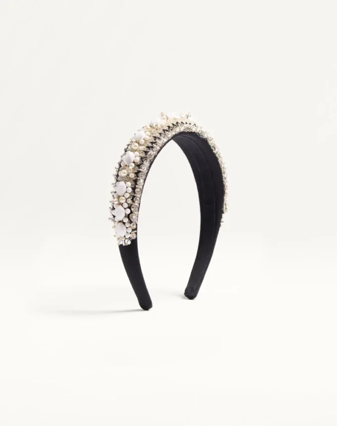 Bandă pentru păr din lână și mătase Valentino cu broderie Bandă pentru păr din lână și mătase Valentino cu broderie