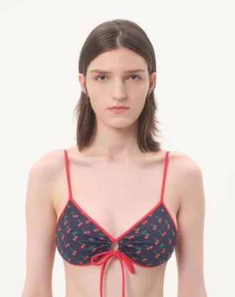 Bikini din lycra cu imprimeu Cherryfic