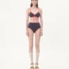 Bikini din lycra cu imprimeu Cherryfic