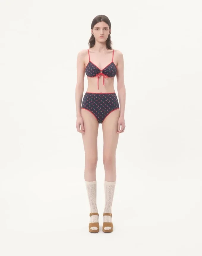 Bikini din lycra cu imprimeu Cherryfic