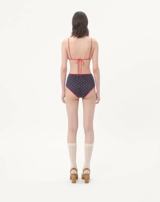 Bikini din lycra cu imprimeu Cherryfic