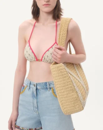 Bikini din lycra cu imprimeu Gelatini și buline