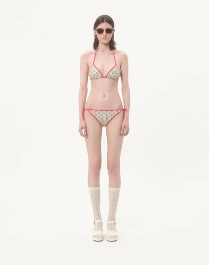 Bikini din lycra cu imprimeu Gelatini și buline