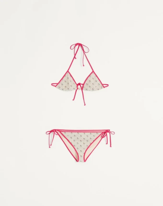 Bikini din lycra cu imprimeu Gelatini și buline