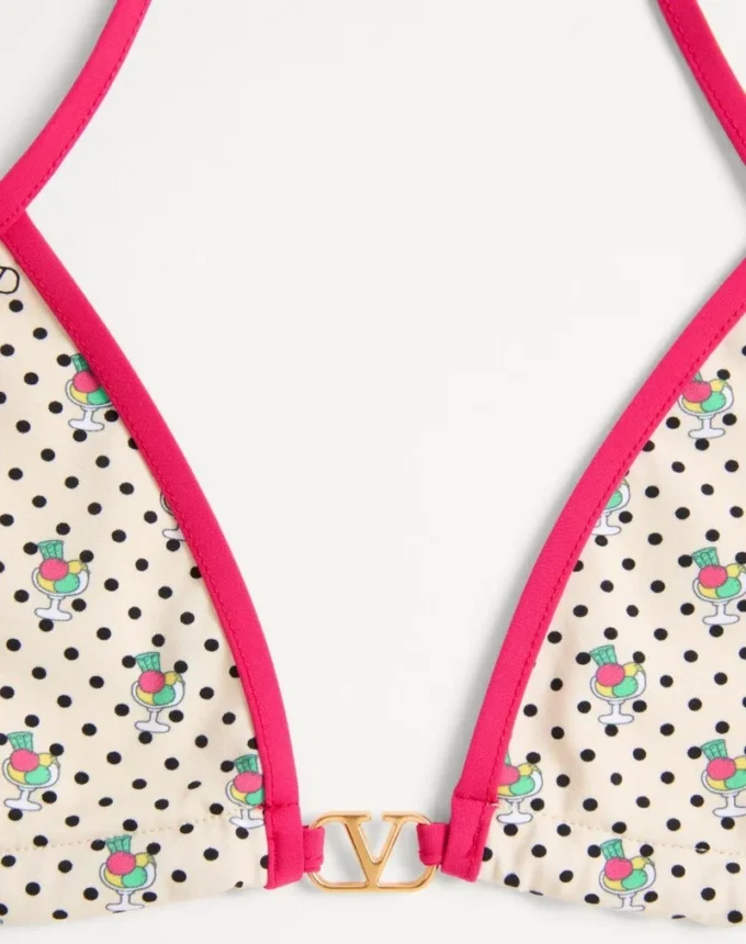 Bikini din lycra cu imprimeu Gelatini și buline