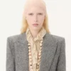 Blazer cu două rânduri de nasturi din țesătură Natté Blazer cu două rânduri de nasturi din țesătură Natté