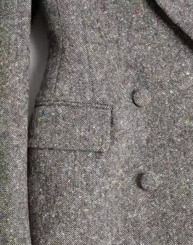 Blazer cu două rânduri de nasturi din țesătură Natté Blazer cu două rânduri de nasturi din țesătură Natté