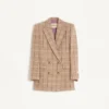 Blazer din lână cu două rânduri de nasturi și model în carouri Blazer din lână cu două rânduri de nasturi și model în carouri
