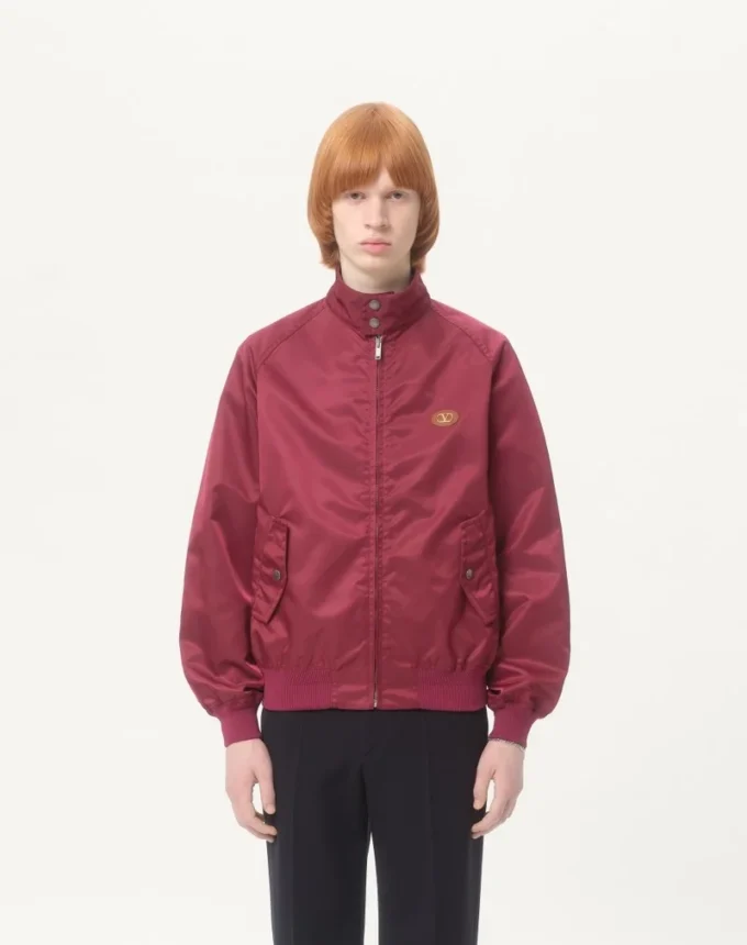 Blouson din nailon cu patch VLogo Blouson din nailon cu patch VLogo
