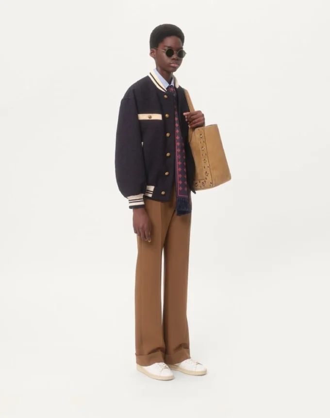 Bomber din tweed de bumbac Bomber din tweed de bumbac