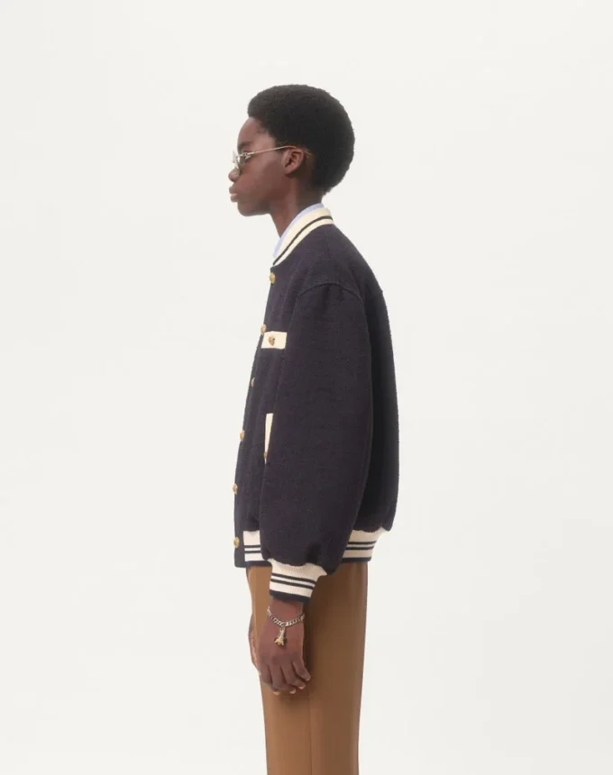 Bomber din tweed de bumbac Bomber din tweed de bumbac