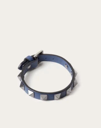 Brățară din piele Rockstud cu ținte din ruteniu