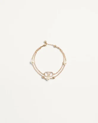 Brățară Vlogo Signature din metal, perle și cristale Swarovski®