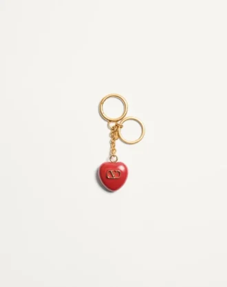 Breloc pentru geantă Coeur Royal cu inel pentru chei din metal și email