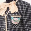 Broșă Le Chat De La Maison din țesătură jacquard cu broderie din mărgele de rășină