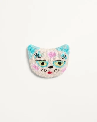 Broșă Le Chat De La Maison din țesătură jacquard cu broderie din mărgele de rășină