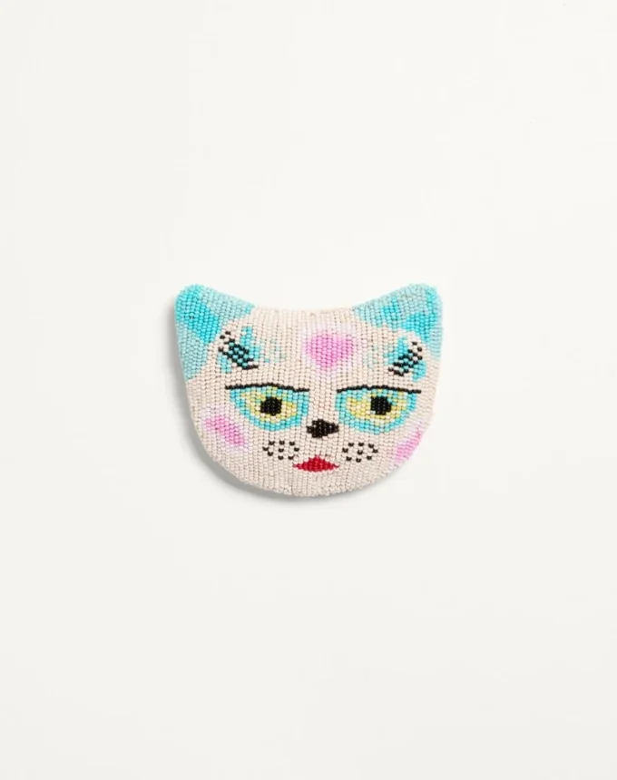 Broșă Le Chat De La Maison din țesătură jacquard cu broderie din mărgele de rășină