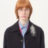Broșă Valentino Garavani Les Glaces din metal, țesătură și cristale