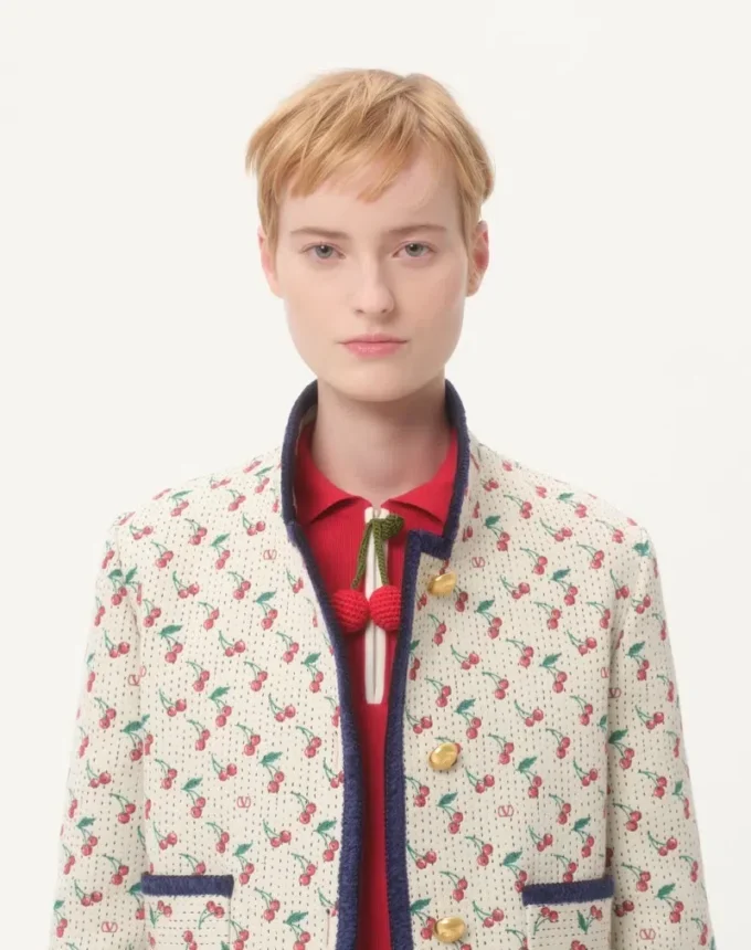 Caban căptușit cu imprimeu Cherryfic Jacquard Caban căptușit cu imprimeu Cherryfic Jacquard