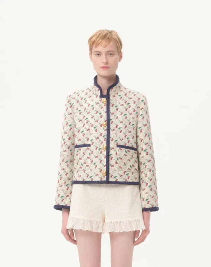 Caban căptușit cu imprimeu Cherryfic Jacquard Caban căptușit cu imprimeu Cherryfic Jacquard