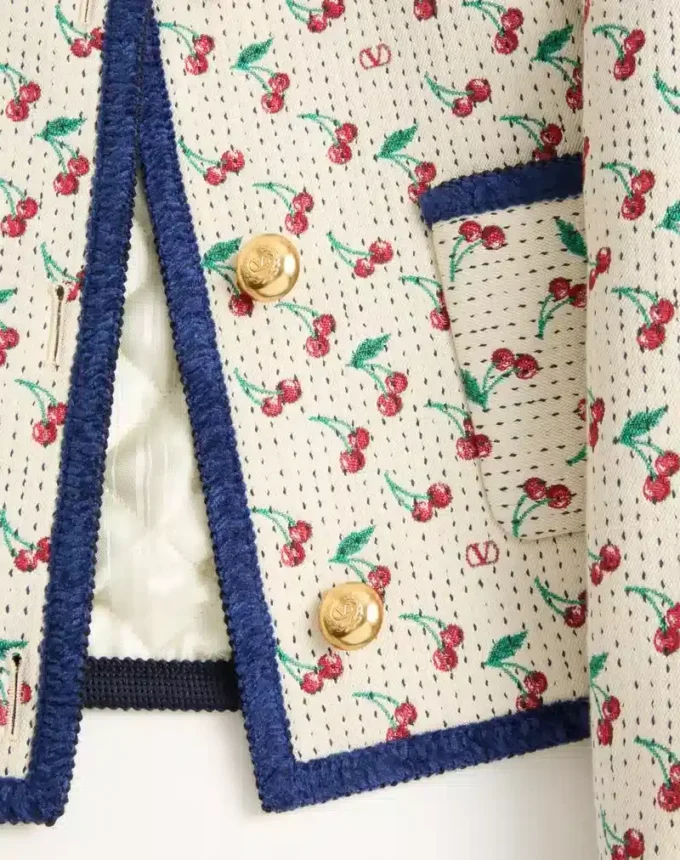 Caban căptușit cu imprimeu Cherryfic Jacquard Caban căptușit cu imprimeu Cherryfic Jacquard