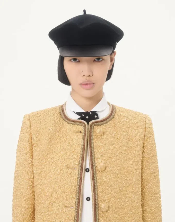 Caban din jacquard cloqué Caban din jacquard cloqué