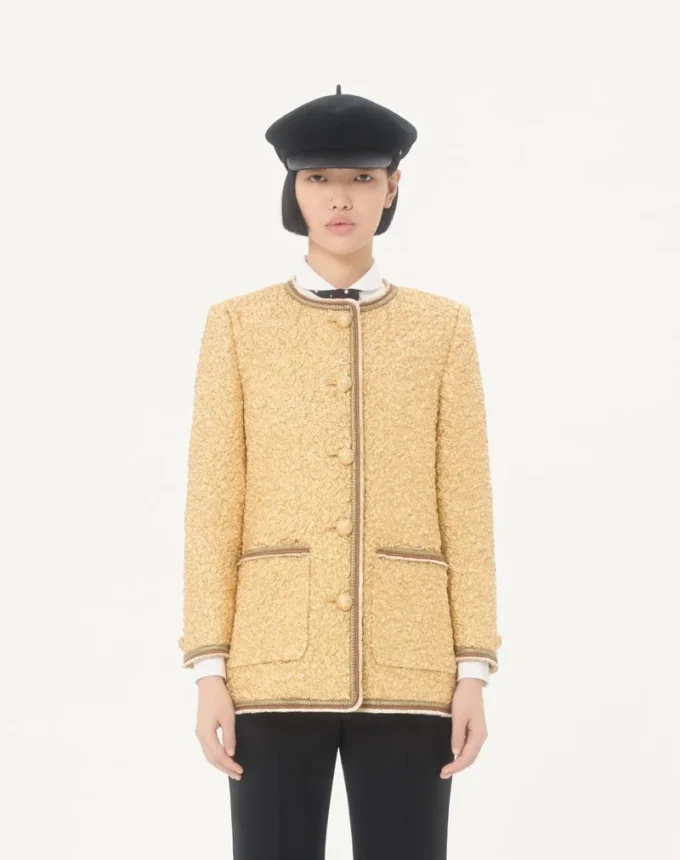 Caban din jacquard cloqué Caban din jacquard cloqué