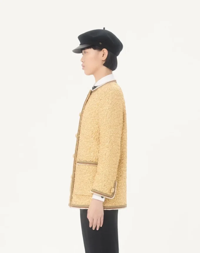 Caban din jacquard cloqué Caban din jacquard cloqué